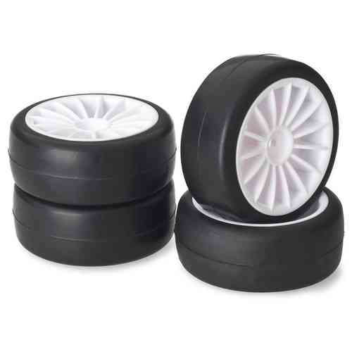 Absima Donut Tires Räderset Onroad ''15-Speichen / Slick'' weiß 1:10