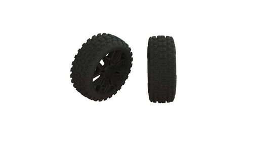 ARRMA 2HO Tire Set glued black 1:8